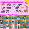 15 PCS Safari Animal Figurines with 15 Introducing Flashcards, Realistic Zoo Animal Figures Montessori Toys Science Educational Matching Game for Homeschool Preschool Toddler Kids view 2