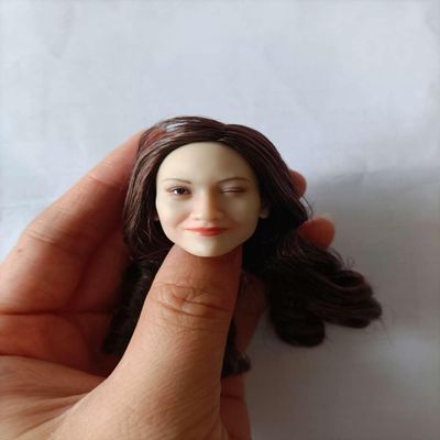 1/6 Scale Female Head Sculpt,Beauty Asian Girl Smile Expression Head Sculpt Carved for 12inch Female PH TBL JO Action Figure Body (B)