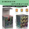 Dmoicols 4 Packs Card Deck Box Holds 400+ Single Sleeved Cards,Laser Sparkly Material Card Storage Box Vertical,4 in1 MTG Commander Deck Box with 2 Dividers fit TCG CCG (Black+Yellow+Cyan+Purple) view 3