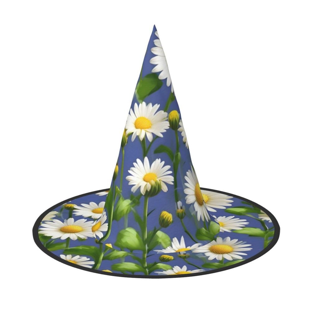 ZISHAK Spring Daisy Flowers Trendy Halloween Witch Hat For Women - Ultimate Party Hat For Best Halloween Costume Ensemble