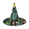 ZISHAK Tropical Birds Plant Leaf Trendy Halloween Witch Hat For Women - Ultimate Party Hat For Best Halloween Costume Ensemble view 1