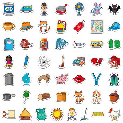 50 PCS CVC Object Magnets, Magnetic Thickened CVC Fridge Magnets Adorable Educational Learning Toys for Preschooler, Kindergarteners, Kids 4+
