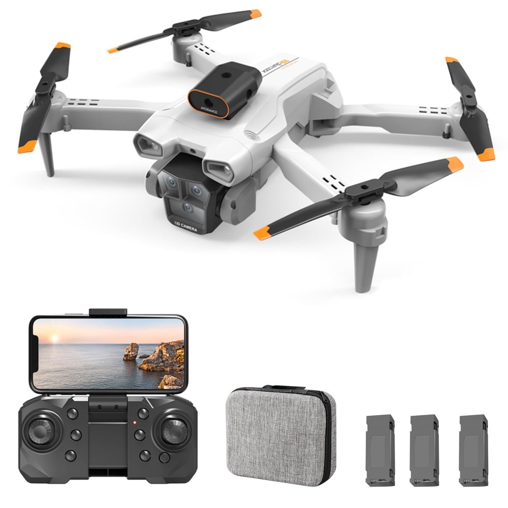 GoolRC Remote Control Mini Drone with Dual Camera 4K Foldable Headless Drone with Obstacle Avoidance Function Gesture Photography with Storage Bag