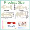 12Pcs Fish Wind Chime Kit, Wind Chime Kit Craft Kits, Wooden Fish Bone Wind Chime Crafts, DIY Fish Bone Hanging Ornaments Decorative, Fish Bone Party Favors for Kids Gift Birthday Party Favors view 2