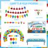 125 PCs Gone Fishing Party Decorations, Hombae Fishing Themed Birthday Decorations Lets Reel in The Fun Backdrop Balloon Garland Happy Birthday Banner Tablecloth Cake Cupcake Toppers view 2