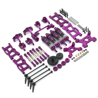 ZDingTech Wltoys 144001 124017 Upgrade Parts kit 13-in-1 Metal Kit,Wltoys 144001 144010 124017 144011 V2 Upgrades Parts,Wltoys 124019 124016 24018 RC Car Parts Upgrades Metal Kit (4-Purple)