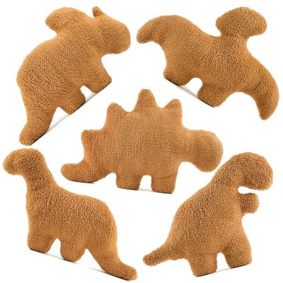 5 Packs Dino Nugget Pillow Plush, Large Dinosaur Chicken Nugget Pillow Stuffed Animal Plush Toy, Dino Nugget Dinosaur Theme Party Decoration Birthday Christmas Valentines Day Gift for Kids Boys Girls