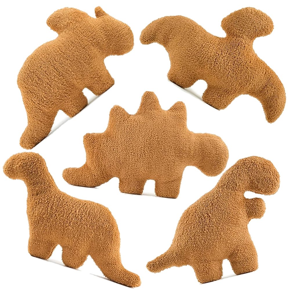 5 Packs Dino Nugget Pillow Plush, Large Dinosaur Chicken Nugget Pillow Stuffed Animal Plush Toy, Dino Nugget Dinosaur Theme Party Decoration Birthday Christmas Valentines Day Gift for Kids Boys Girls