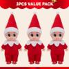 JOYIN 3PCS Christmas Red Tiny Elf Doll Soft Plush Toy for Xmas Decor Gift Accessories and Props, Christmas Party Decoration and Stocking Stuffers view 2