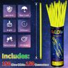 150 Pack 8 Yellow Glow Sticks Bulk with 150 Connectors Neon Glow In The Dark Party favors Supplies for Holiday Birthday Party Decoration (Yellow) view 2
