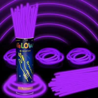 150 Pack 8 Purple Glow Sticks Bulk with 150 Connectors Neon Glow In The Dark Party favors Supplies for Holiday Birthday Party Decoration (Purple)