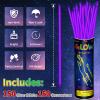 150 Pack 8 Purple Glow Sticks Bulk with 150 Connectors Neon Glow In The Dark Party favors Supplies for Holiday Birthday Party Decoration (Purple) view 2