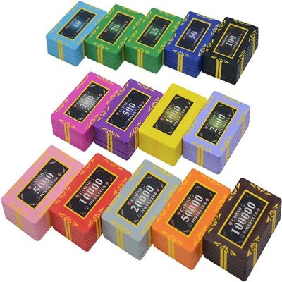 25 Piece Casino Chips Poker Games Chips, Clay 29 Gram Texas Holdem Blackjack Poker Chips, Laser Poker Chips Club Counting Game Chips, for Casino Party Board Games ( Color : 25 Piece , Size : $20000 )