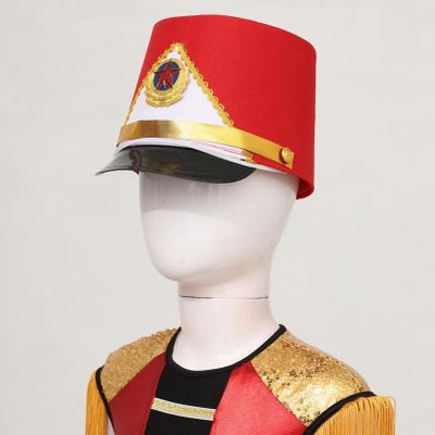Alvivi Drum Major Soldier Nutcrackers Teen Adult Halloween Cosplay Party Marching Band Hat - One Size