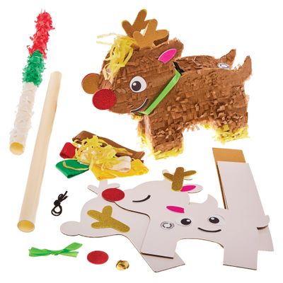 Baker Ross FX644 Reindeer Pinata Set - 1 Set Christmas Party Pinata Craft Kit for Kids