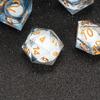 Fugacity DND Dice Set, Liquid Core Handmade Sharp Edge 7 Piece Resin Dice-Dungeons and Dragons Polyhedral Dice Set, D&D Dice Set with Gift Dice Case for RPG MTG Table Games(White Sand & Golden) view 4