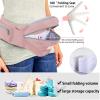 Baby Hip Carrier with Foldable Seat 180 Up-Down for Infant,Adjustable Straps Also as Waistband Extender,Huge Pockets,Ergonomic Waist Stool for Newborn to Toddlers Gift All-Seasons (Pink) view 2