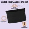 HONCESTA Extra Large Black Basket, 22" X 17" X 12" Rectangle Woven Bin for Storage, Soft Cotton Rope Kids Room Toy Box Bins, Big Wicker Basket Organizer for Blankets, Pillows, Laundry view 2
