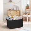 HONCESTA Extra Large Black Basket, 22" X 17" X 12" Rectangle Woven Bin for Storage, Soft Cotton Rope Kids Room Toy Box Bins, Big Wicker Basket Organizer for Blankets, Pillows, Laundry view 4