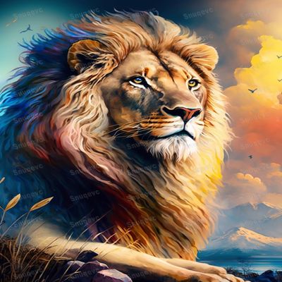 1000 Piece Adult Jigsaw Puzzle - Grassland Majestic Lion Lights Wooden Rounded Corner Color Jigsaw Puzzle for Beginners, Great Gift for Framing, Multi-Color Jigsaw Puzzle
