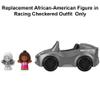 Replacement Part for Fisher-Price Little-People Convertible Car Playset - HCF59 ~ Replacement African-American Figure in Racing Checkered Outfit ~ Inspired by Barbie view 2