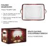 Red Bells Basket Decor Xmas Winter Holly Storage Bin Fabric Storage Box Cube with Handles Large Kids Toys Clothes Organizer for Nursery Bedroom view 2