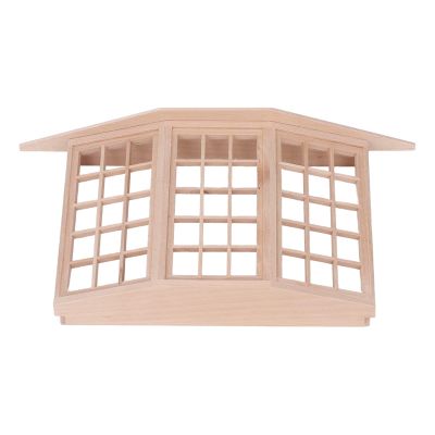 1/12 Dollhouse Bay Window 45 Degree Corner 3 Sided Window Model for DIY with Fine Polishing, Exquisite Crafted