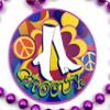 Groovy Go Go Dancer White Boots Peace Hippy Mardi Gras Bead Necklace New Orleans Parade Beads view 2