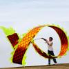 6 Meters (19.6 FT) Square Exercise Dragon Poi with 340g Weighted Ball and 1.2 Meters Swing Rope, Outdoor Flinging Fitness Dragon Dance Wu Long 3D Dragon Ribbon Streamer (Golden Dragon) view 1