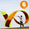 6 Meters (19.6 FT) Square Exercise Dragon Poi with 340g Weighted Ball and 1.2 Meters Swing Rope, Outdoor Flinging Fitness Dragon Dance Wu Long 3D Dragon Ribbon Streamer (Golden Dragon) view 2