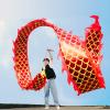 6 Meters (19.6 FT) Square Exercise Dragon Poi with 340g Weighted Ball and 1.2 Meters Swing Rope, Outdoor Flinging Fitness Dragon Dance Wu Long 3D Dragon Ribbon Streamer (Red Dragon) view 1