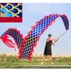 6 Meters (19.6 FT) Square Exercise Dragon Poi with 340g Weighted Ball and 1.2 Meters Swing Rope, Outdoor Flinging Fitness Dragon Dance Wu Long 3D Dragon Ribbon Streamer (Blue Dragon) view 2