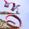 6 Meters (19.6 FT) Square Exercise Dragon Poi with 340g Weighted Ball and 1.2 Meters Swing Rope, Outdoor Flinging Fitness Dragon Dance Wu Long 3D Dragon Ribbon Streamer (Blue Dragon) view 3