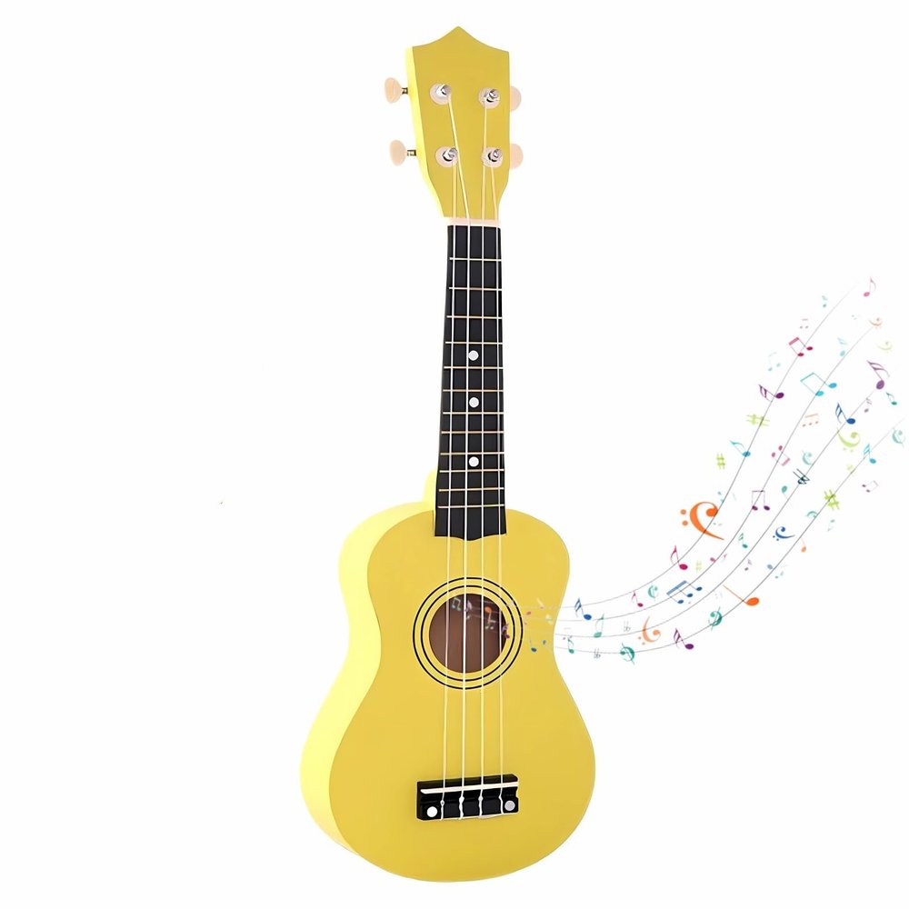 21 Inch Wooden Kids Toddler Child Children Acoustic Guitar Musical Instruments Ideal for 3-9 Year Old Boys Girls Gifts (Yellow)