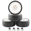GDOOL 1/10 Scale OD2.55 RC On Road Touring Racing Tires 12mm Hub Wheel Hex Compatible with Traxxas 4 Tec 2.0 Tamiya TT01 XV01 Kyosho WR8 Sakura WLtoys HPI 1/10 Arrma Grom RC Cars(White) view 1