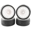GDOOL 1/10 Scale OD2.55 RC On Road Touring Racing Tires 12mm Hub Wheel Hex Compatible with Traxxas 4 Tec 2.0 Tamiya TT01 XV01 Kyosho WR8 Sakura WLtoys HPI 1/10 Arrma Grom RC Cars(White) view 2