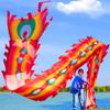 6 Meters (19.6 FT) Square Exercise Dragon Poi with 340g Weighted Ball and 1.2 Meters Swing Rope, Outdoor Flinging Fitness Dragon Dance Wu Long 3D Dragon Ribbon Streamer (Fire Phoenix) view 1