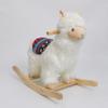 Hopscotch Squad Rocking Animal for Children Adelaide The Pink Llama Alpaca Rocker Ride on Rocking Horse for Kids Natural Solid Wood & Soft Fleece (Dela- White) view 1