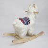 Hopscotch Squad Rocking Animal for Children Adelaide The Pink Llama Alpaca Rocker Ride on Rocking Horse for Kids Natural Solid Wood & Soft Fleece (Dela- White) view 3