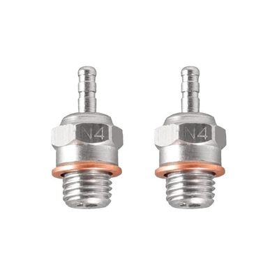 BrewJa 6pcs N3 N4#3#4 Hot Spark Glow Plug Replace OS for Traxxas Kyosho HSP HPI Redcat 1/8 1/10 RC Nitro Engines Car Truck Buggy (Color : 2pcs N4)