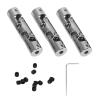 3 Joint Steering Coupling Connector, Easy to Install 4mm to 4mm Flexible Steel Universal Rotatable Shaft Joint for Model Cars view 1