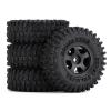 4PCS 1.0" CNC Beadlock Micro Crawler Wheel Rims Tires Set for 1/24 RC Crawler Car for A-xial SCX24 90081 AXI00001 Deadbolt Modification Accessories (Color : 2) view 1