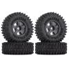 4PCS 1.0" CNC Beadlock Micro Crawler Wheel Rims Tires Set for 1/24 RC Crawler Car for A-xial SCX24 90081 AXI00001 Deadbolt Modification Accessories (Color : 2) view 2