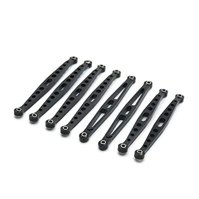 BrewJa Compatible with HB Toys ZP1001 ZP1002 ZP1003 ZP1004 ZP1005 ZP1008 8pcs Metal Chassis Suspension Link Rod Tie Rod 1/10 RC Car Upgrade Parts (Color : Black)