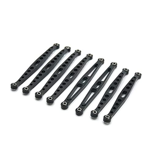BrewJa Compatible with HB Toys ZP1001 ZP1002 ZP1003 ZP1004 ZP1005 ZP1008 8pcs Metal Chassis Suspension Link Rod Tie Rod 1/10 RC Car Upgrade Parts (Color : Black)