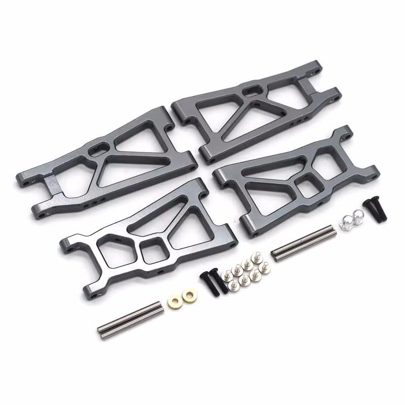 BrewJa Compatible with ZD Racing DBX-10 1:10 RC Car Desert Off-Road Vehicle Metal Upgrade Parts Front and Rear Lower Arm (Color : Dark Grey)