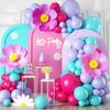 Wildflower Balloon Arch Garland kit,Hot Pink Blue Purple Balloon Garland Kit Foil Daisy Flower Balloons for Baby Shower Daisy Theme Wedding Girls Spring Floral Daisy Birthday Party Decoration view 1