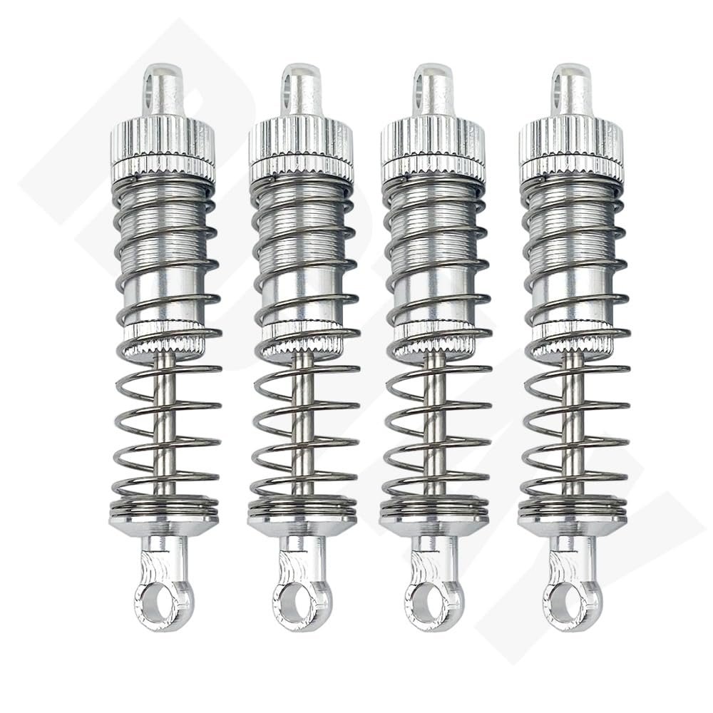 4Pcs Aluminum Metal Front&Rear Shock Absorber for 1/18 WLtoys A959 MN D90 C14 C24 Car Crawler Short Course Truck Upgrad Part (Color : Silver)