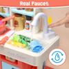 HOLYFUN Kids Kitchen Playset, Kitchen Set for Toddler with Sound and Light, Cooking Stove with Steam, Play Sink and Toy Kitchen Accessories, Pretend Kitchen Toys for Kids Girls Boys, Pink view 3