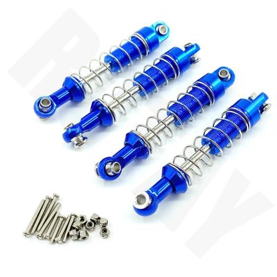 4PCS/ Aluminum Alloy Shock Absorber with Extender Hard Kits for WPL C14 C24 C34 C44 for MN D90 D91 MN45 MN96 MN99 RC Car Parts (Color : Blue)